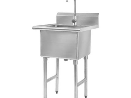 Stainless Steel Sink with Faucet Includes a large sink bucket (18 inch × 16 inch × 13inch), single handle faucet with hoses included, strainer, 6 inch high splash-423671 Online