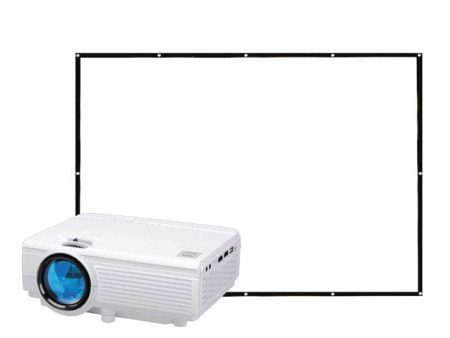 RCA, 480P LCD HD Home Theater Projector with Bonus 100 inch  Fold up Projector Screen-RPJ161 For Sale