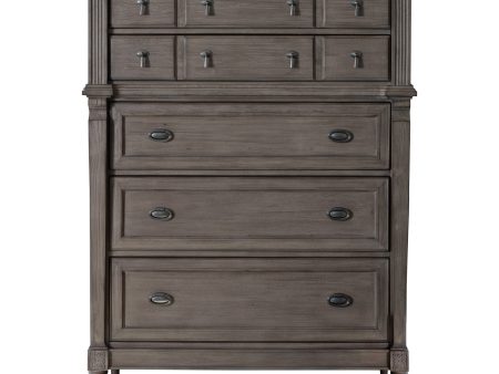 Alderwood 5-Drawer Chest French Grey SKU: 223125 Fashion