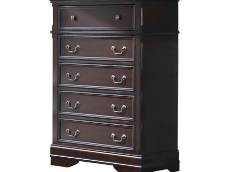 Cambridge 5-Drawer Rectangular Chest Cappuccino Collection: Cambridge, A Sophisticated Personality, Rich And Warm Cappuccino Hue Creates A Stunning Complement To Timeless Structure, Store Jewelry And Other Valuables, Plenty Storage, SKU: 203195 Online now